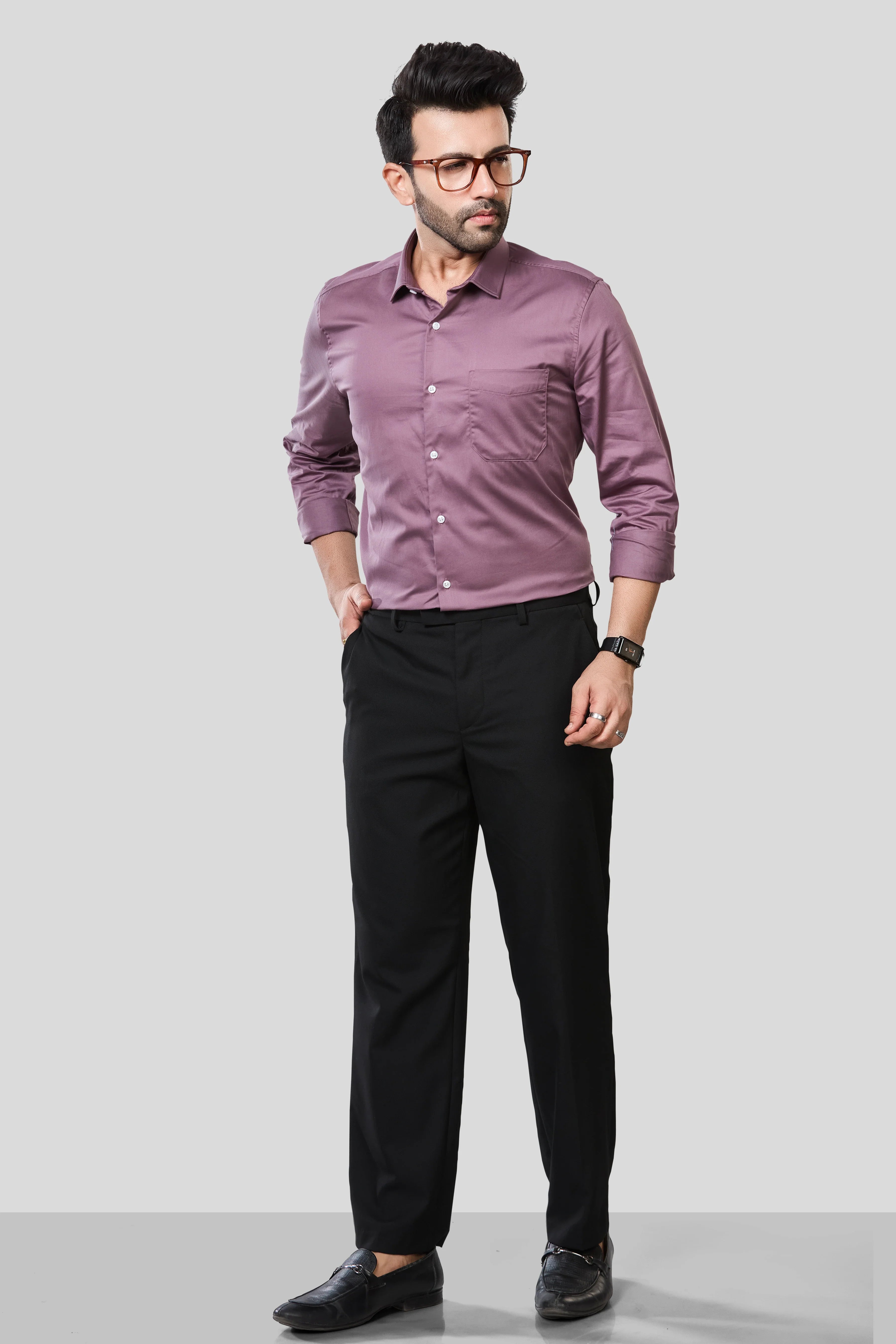 Jonesburg Men's Solid Slim Fit Formal Shirt