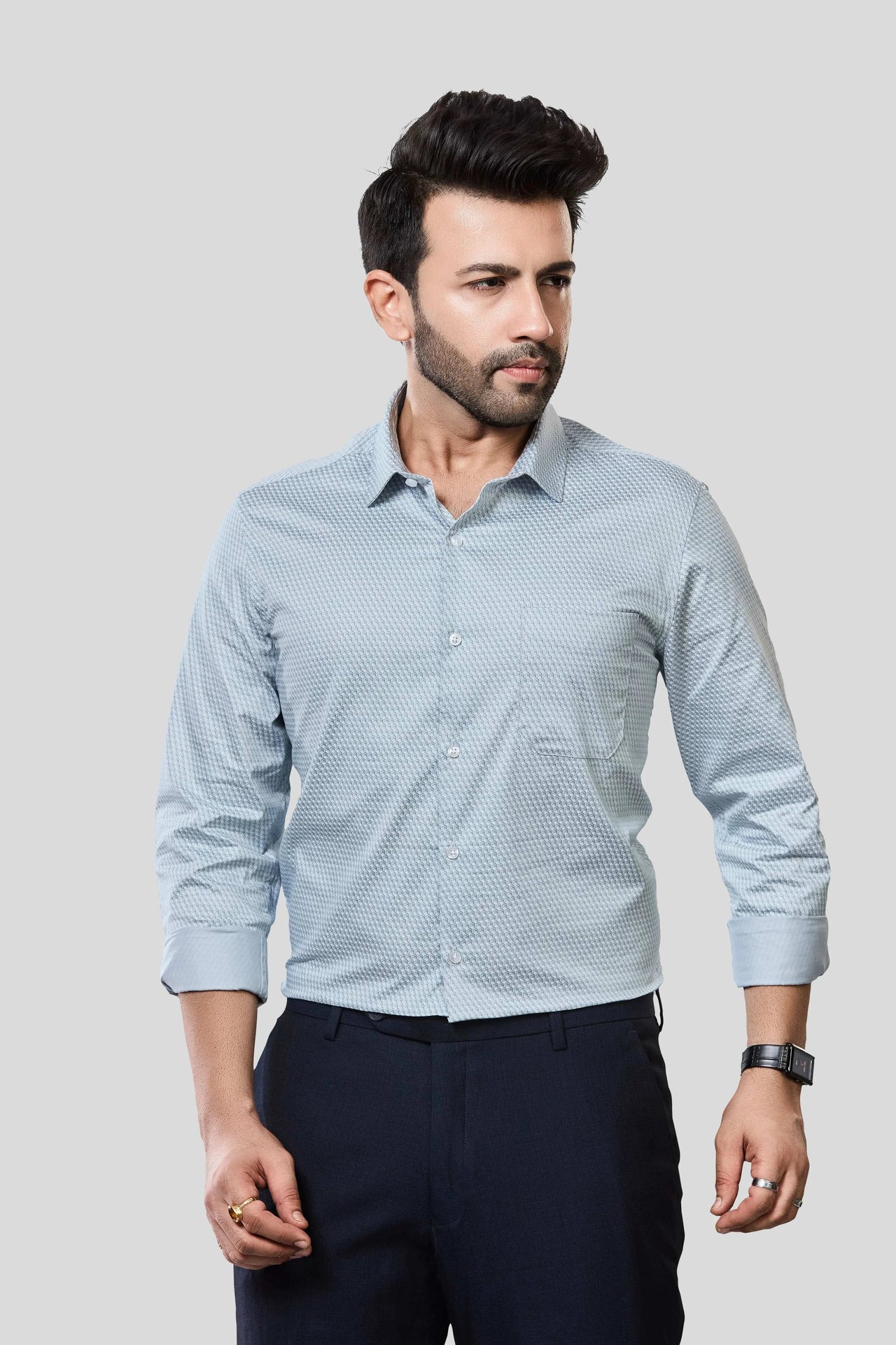 Jonesburg Men's Printed Slim Fit Formal Shirt - Distacart