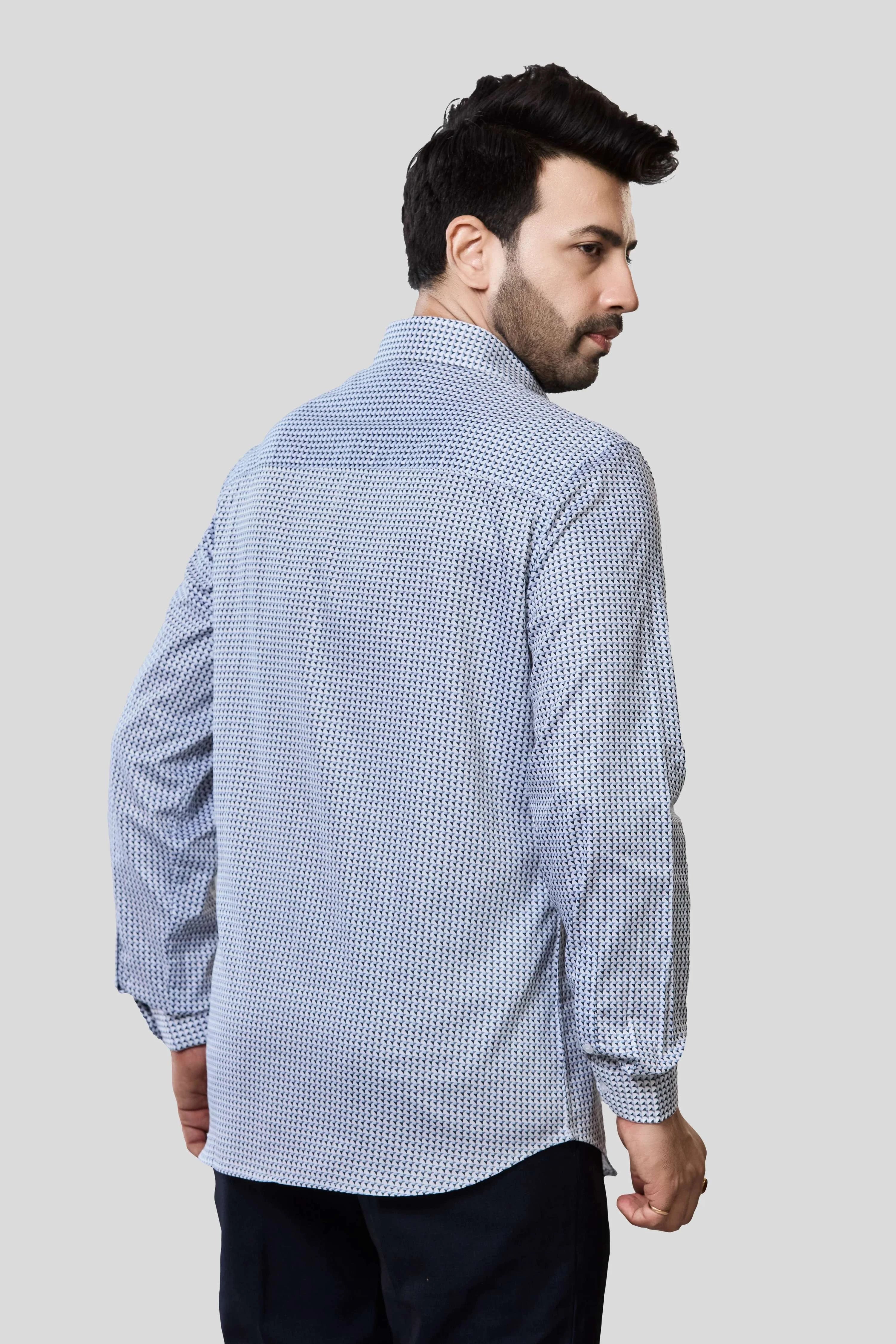 Jonesburg Men's Printed Slim Fit Formal Shirt