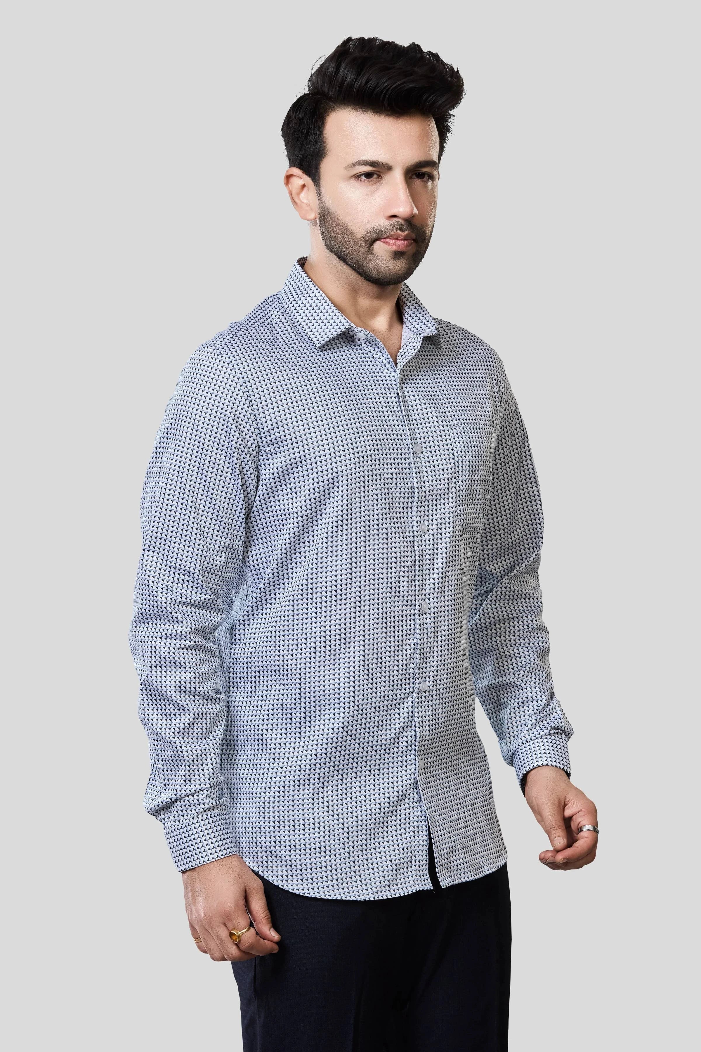 Jonesburg Men's Printed Slim Fit Formal Shirt