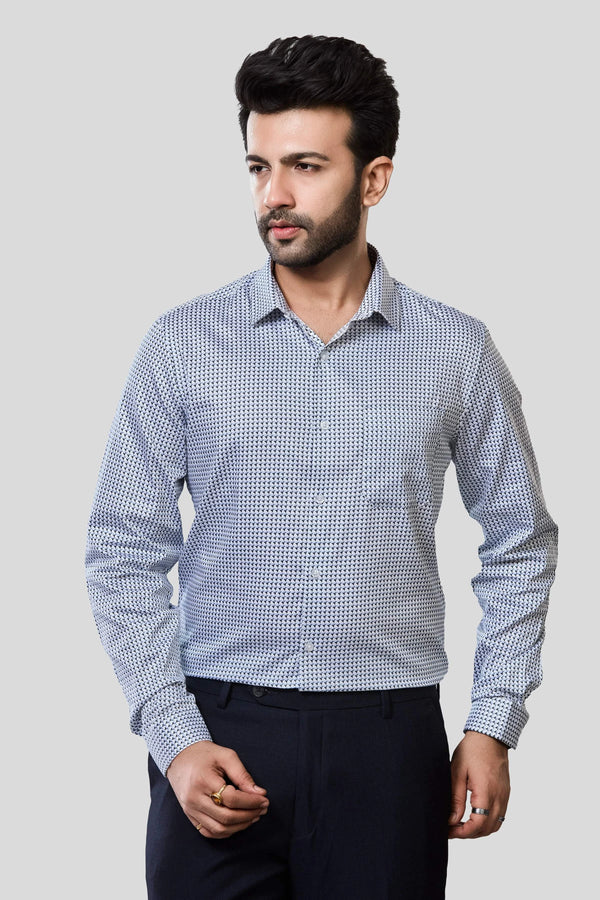 Jonesburg Men's Printed Slim Fit Formal Shirt