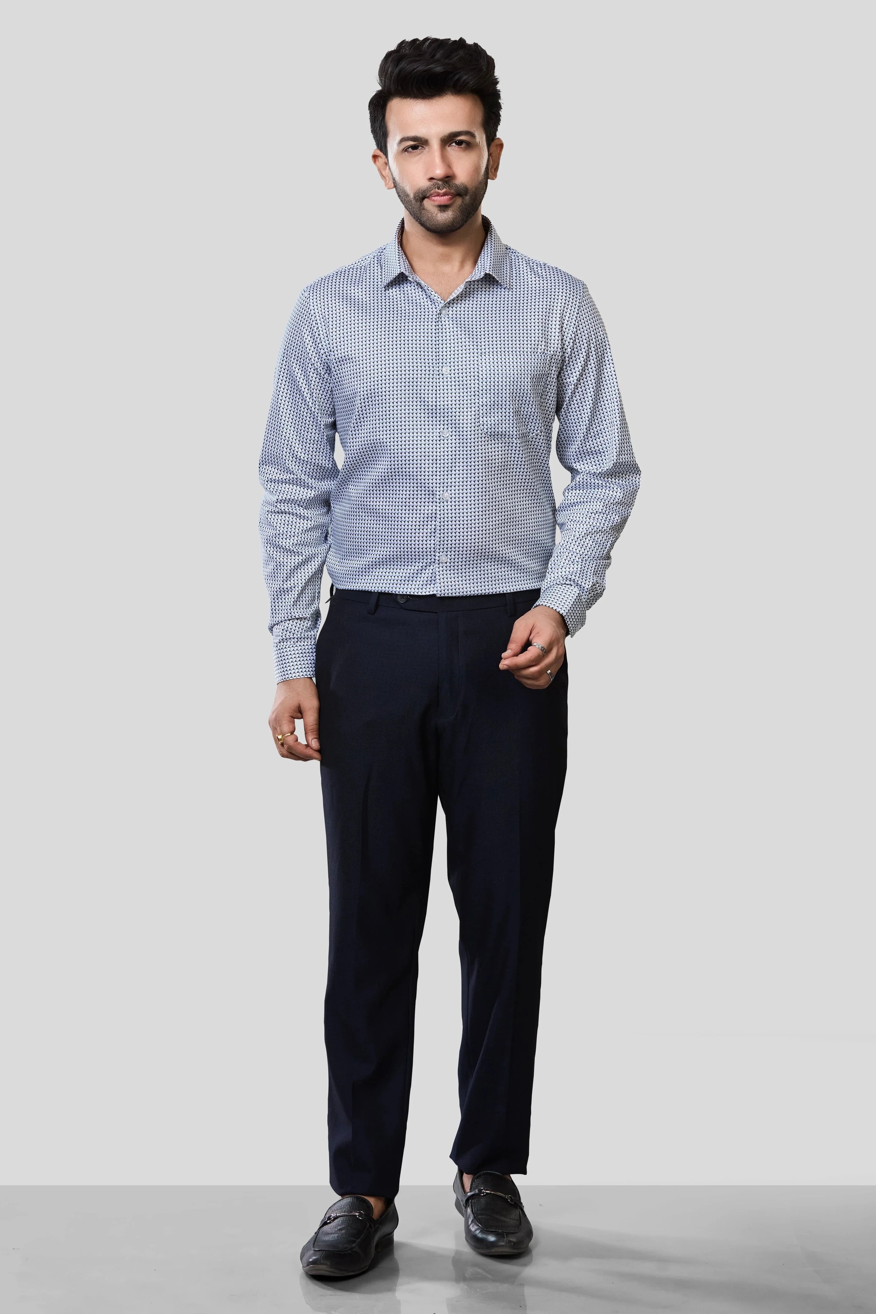 Jonesburg Men's Printed Slim Fit Formal Shirt
