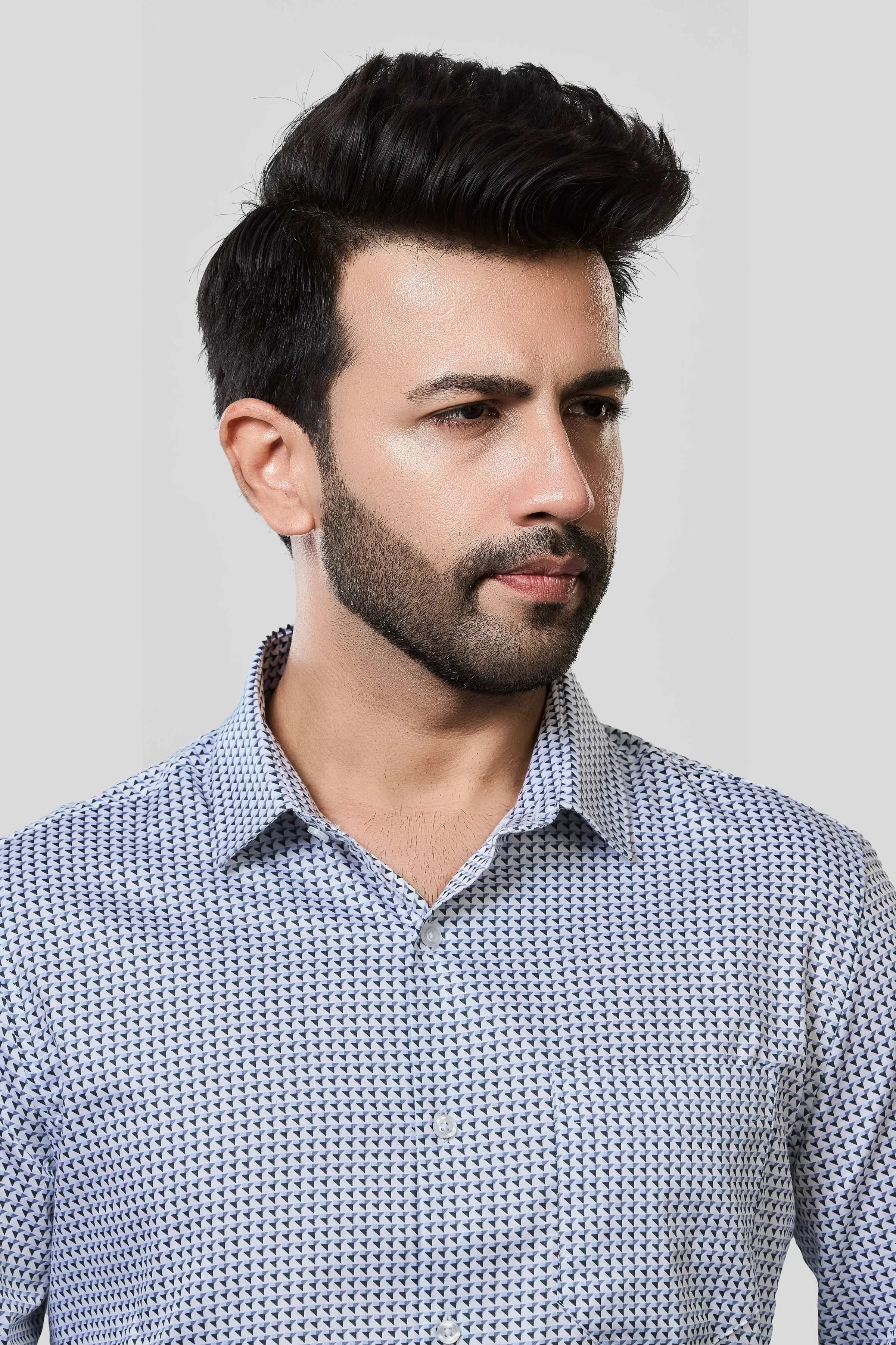 Jonesburg Men's Printed Slim Fit Formal Shirt