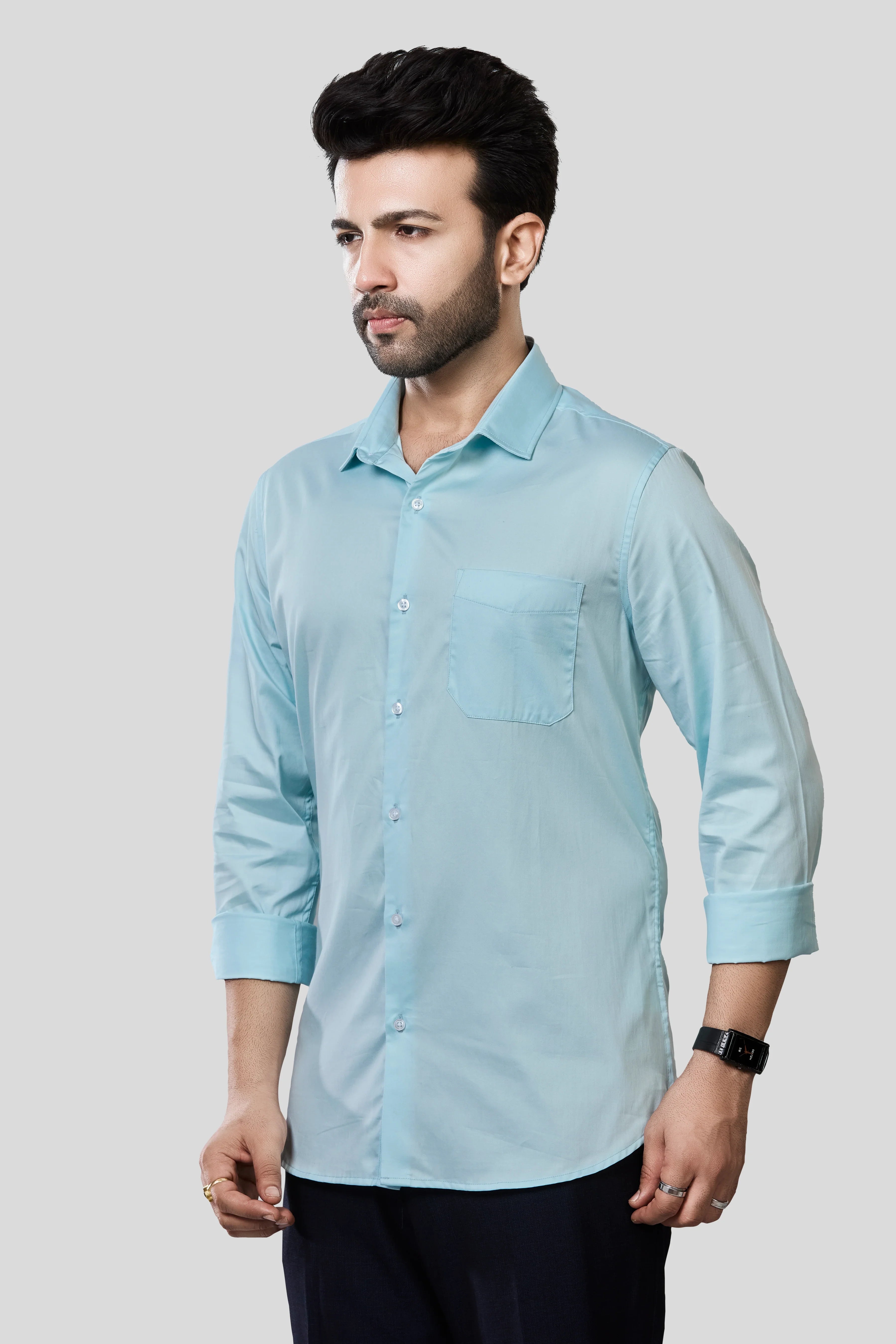 Jonesburg Men's Solid Slim Fit Formal Shirt