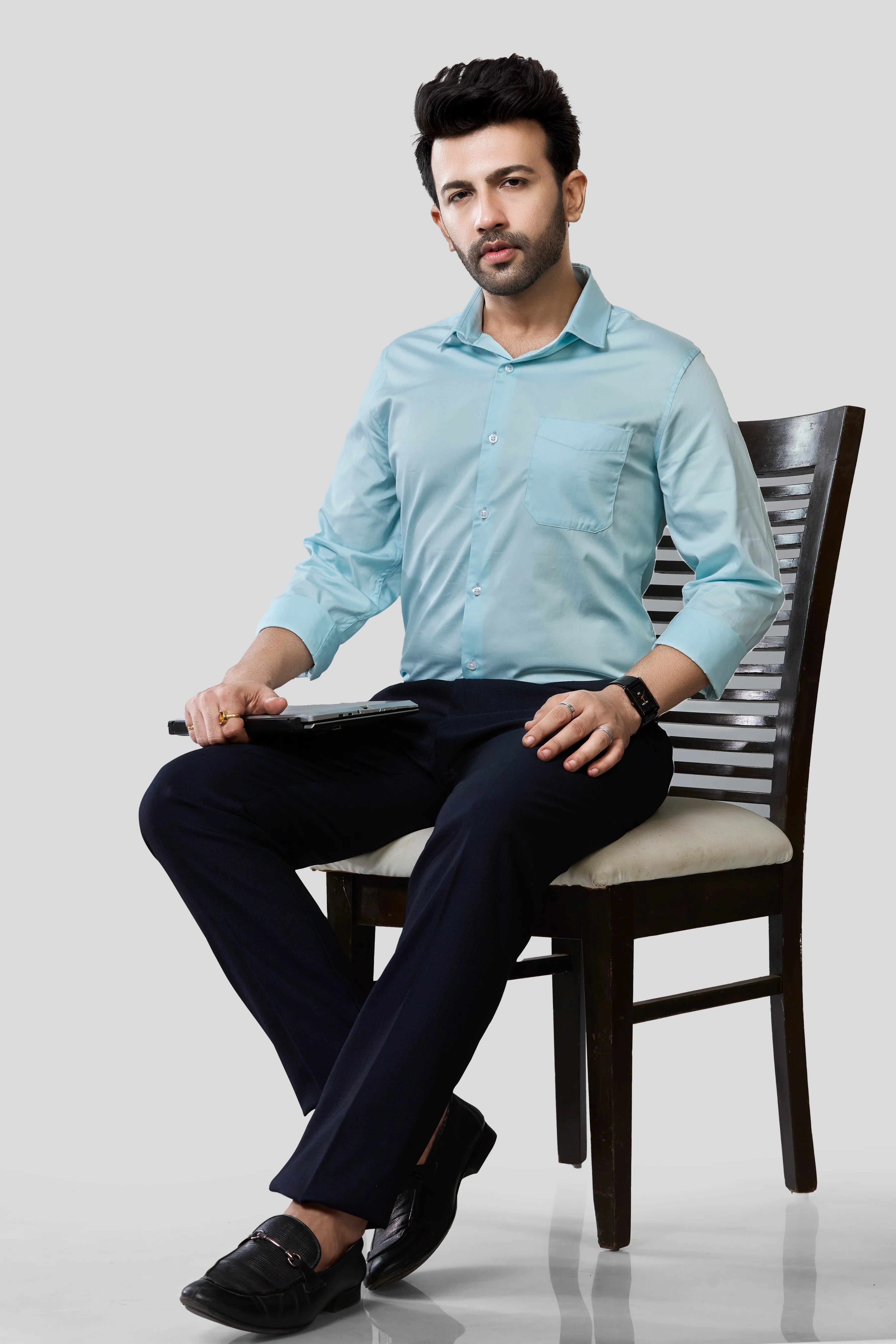 Jonesburg Men's Solid Slim Fit Formal Shirt