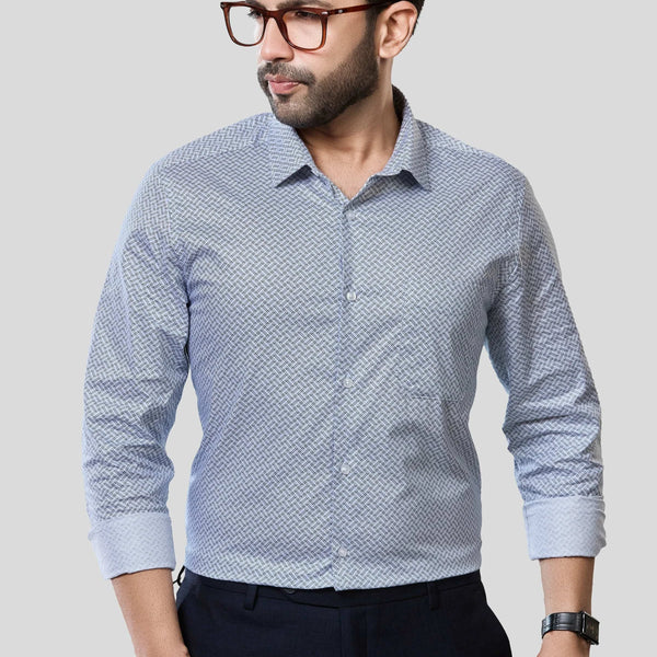 Jonesburg Men's Printed Slim Fit Formal Shirt