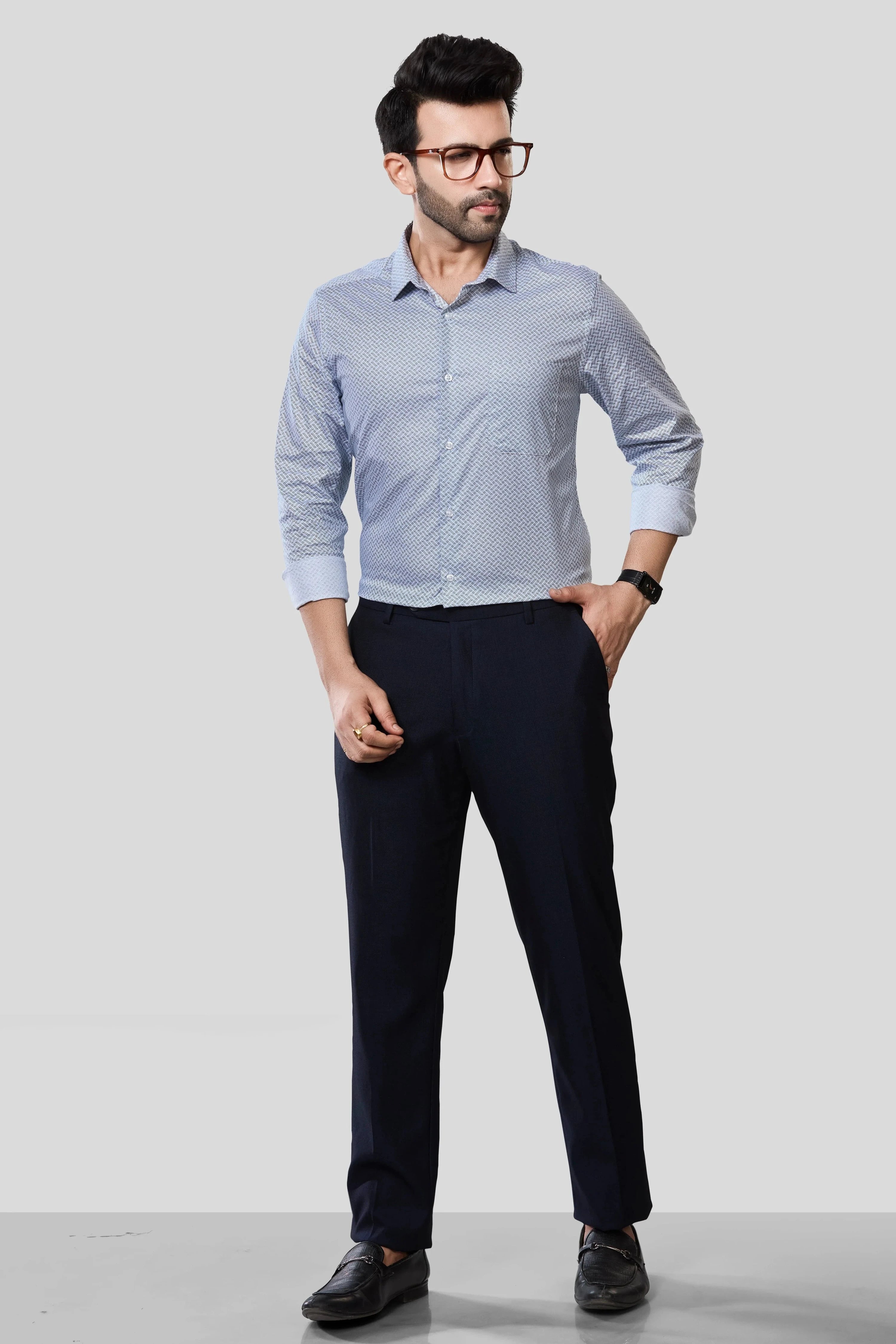 Jonesburg Men's Printed Slim Fit Formal Shirt