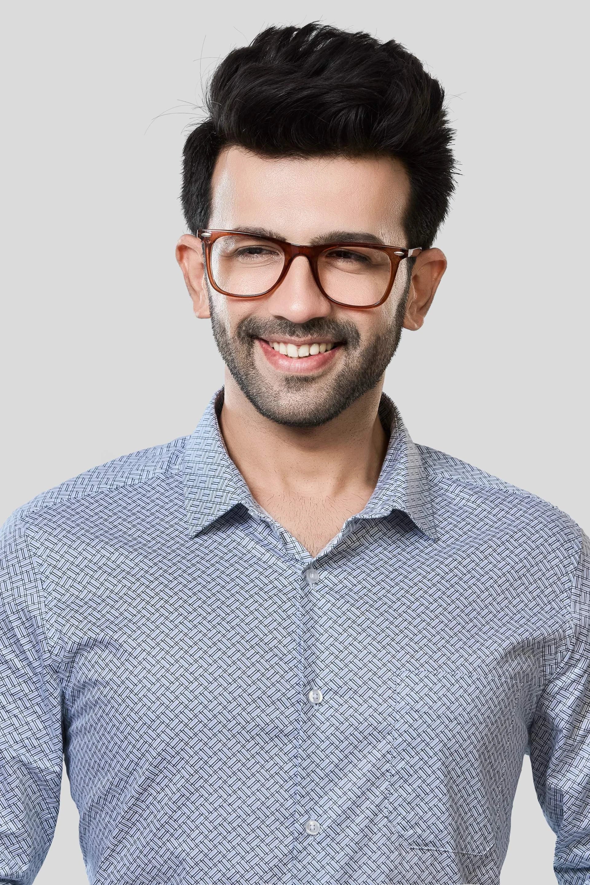 Jonesburg Men's Printed Slim Fit Formal Shirt