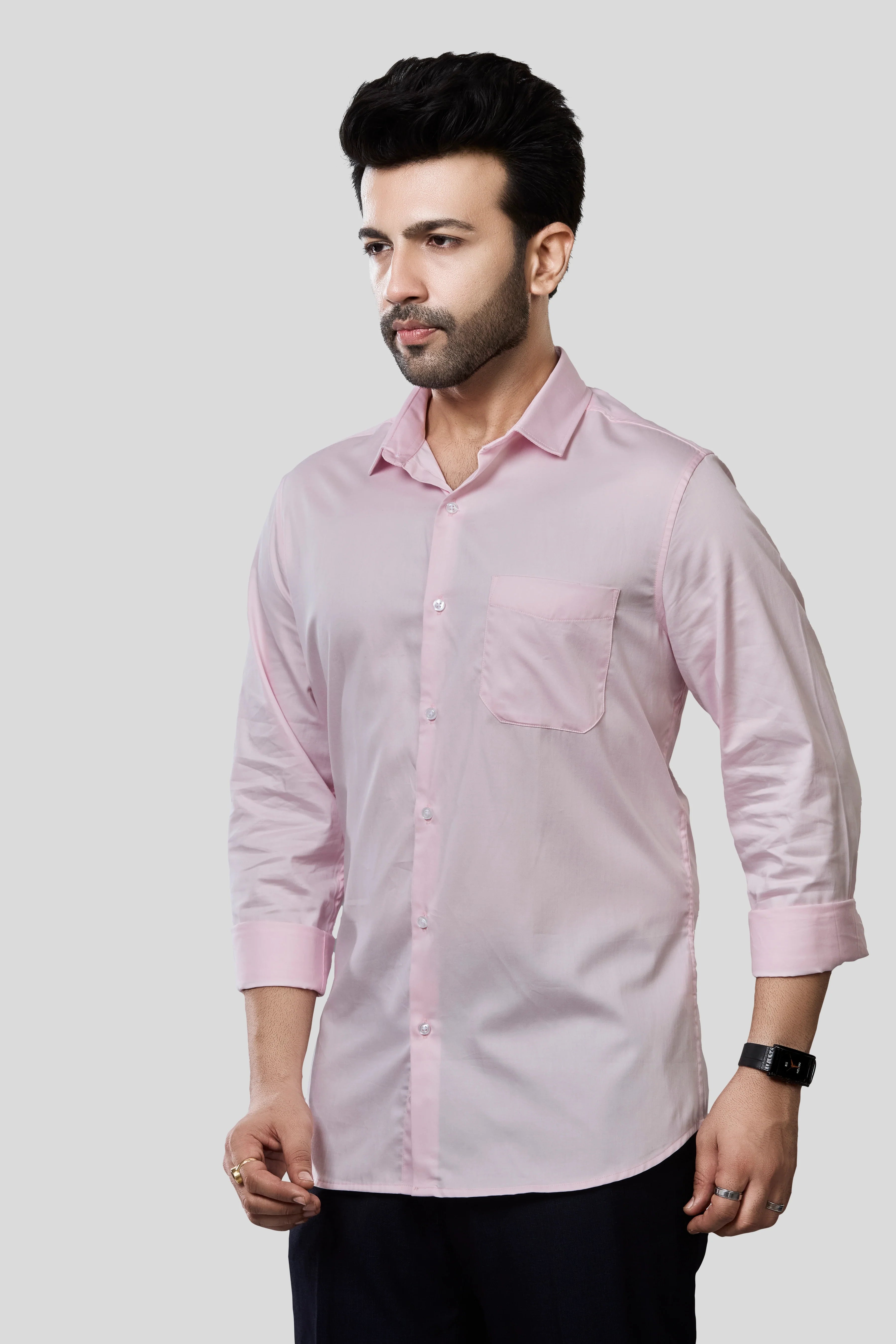 Jonesburg Men's Solid Slim Fit Formal Shirt