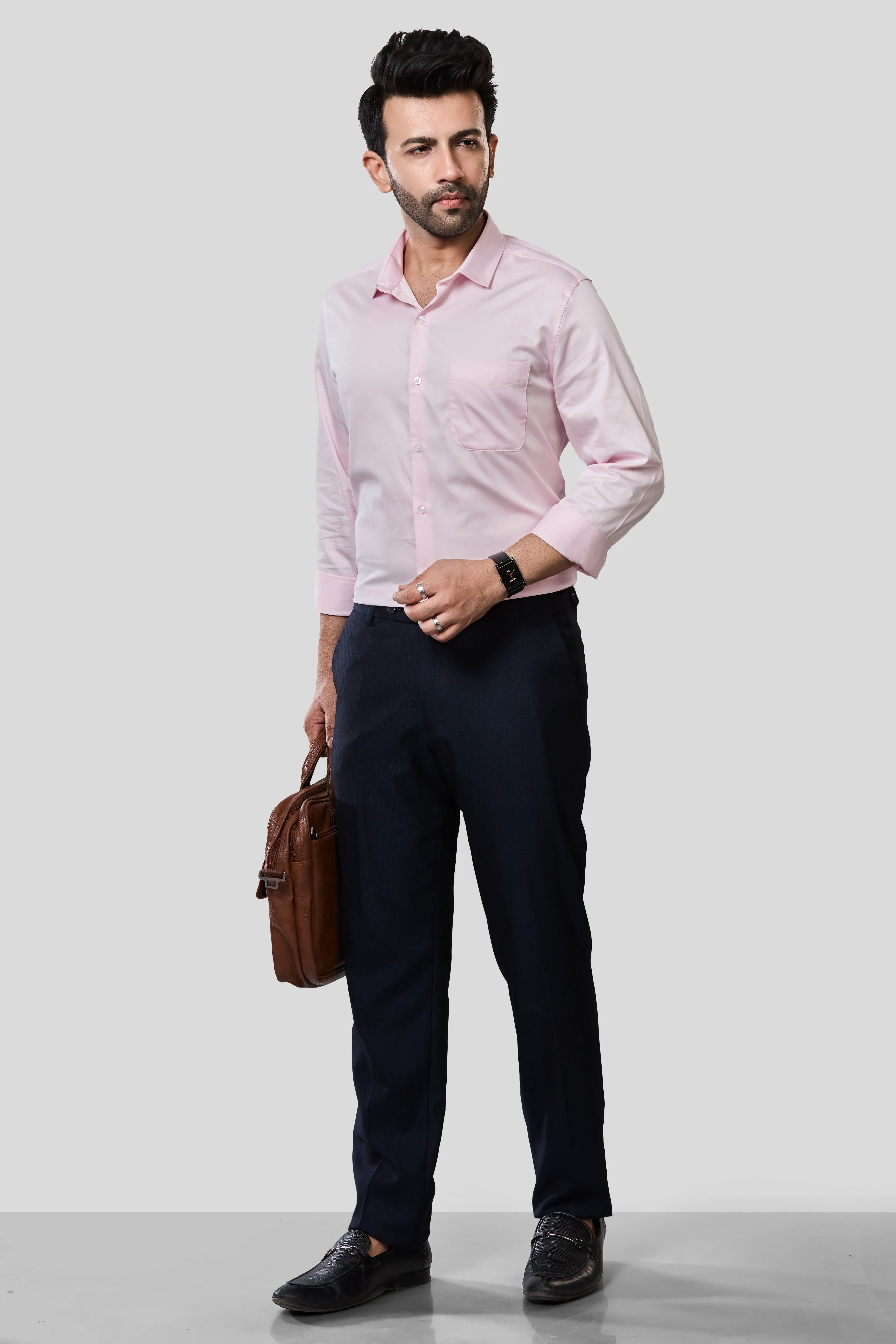 Jonesburg Men's Solid Slim Fit Formal Shirt
