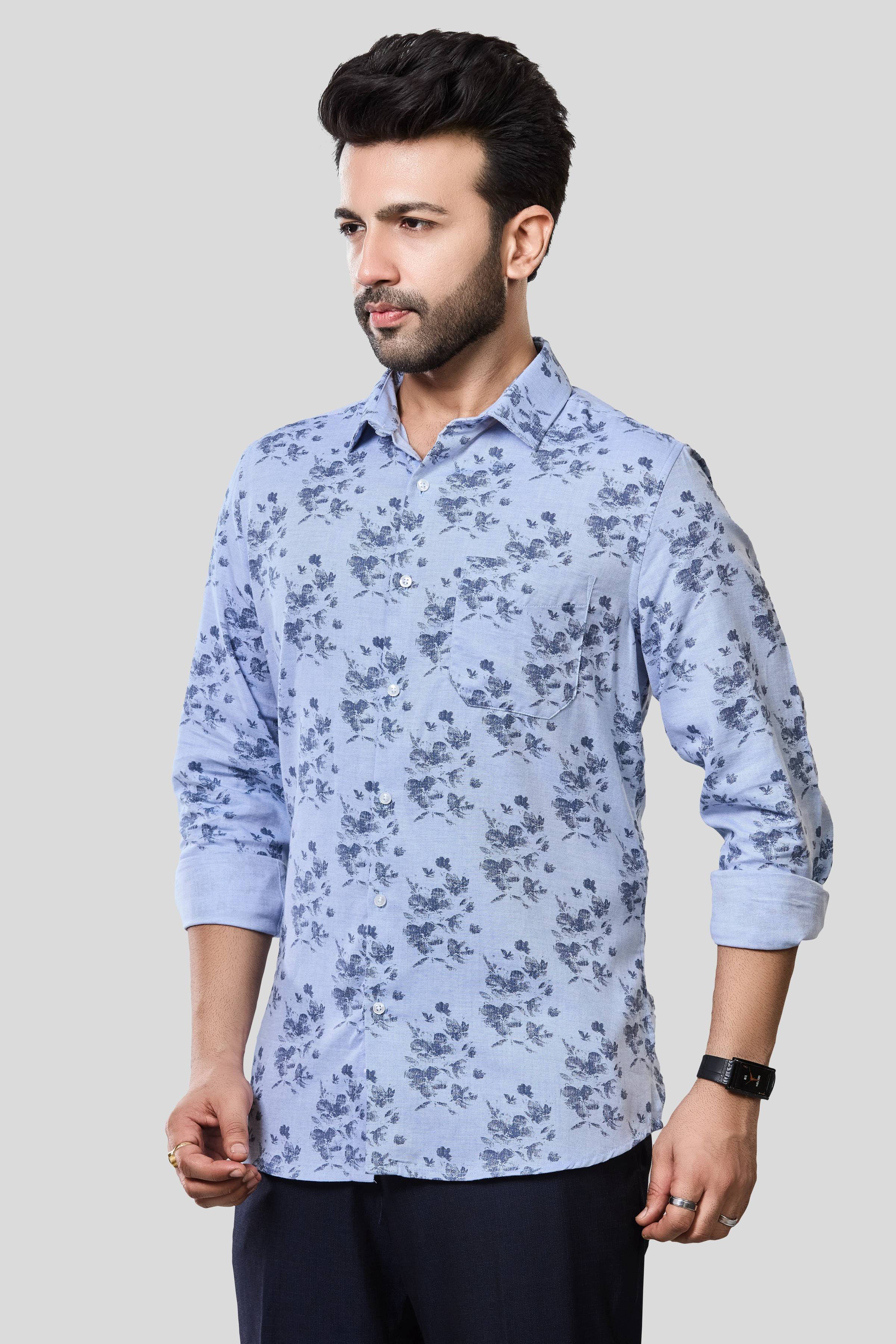 Jonesburg Men's Printed Slim Fit Formal Shirt