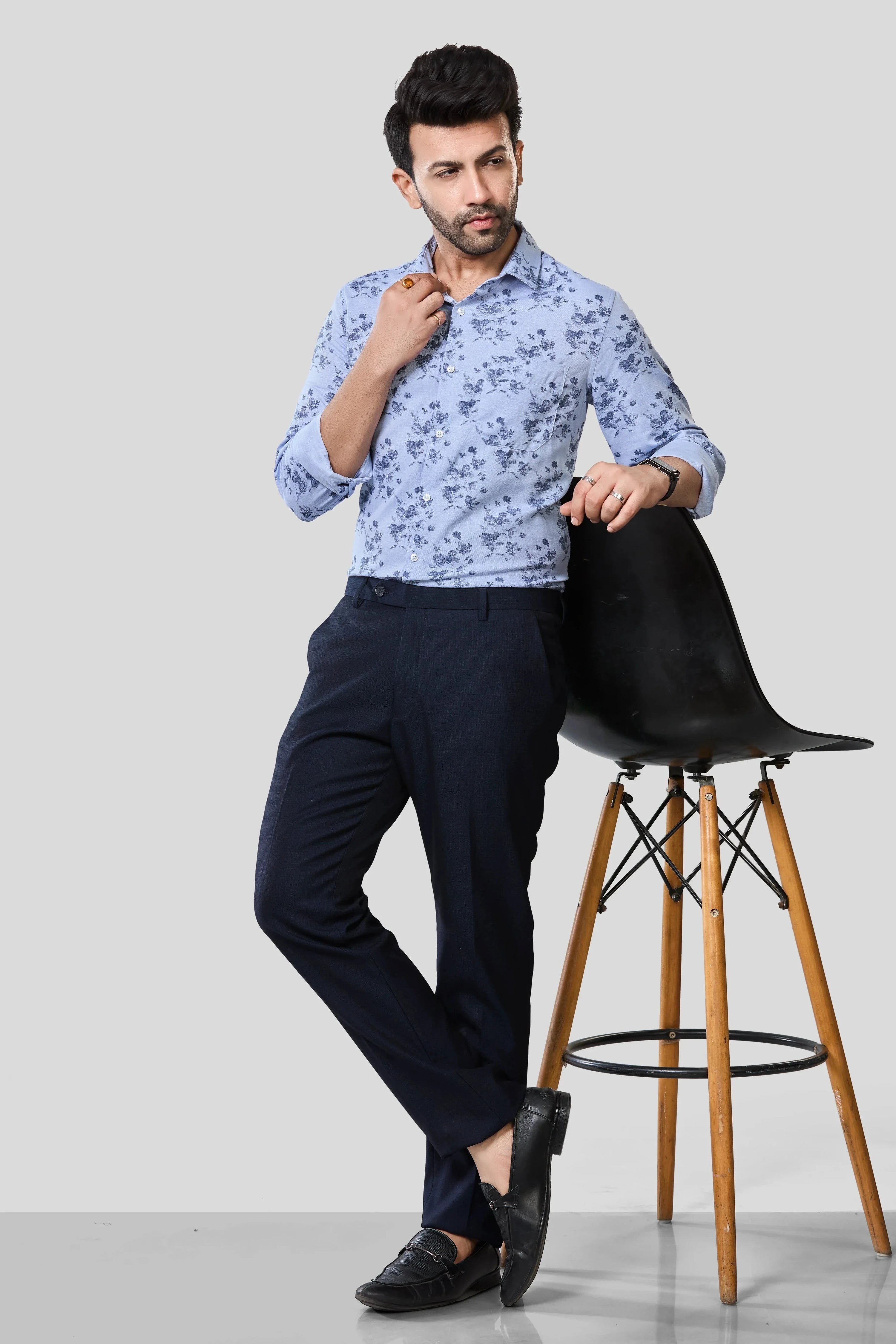 Jonesburg Men's Printed Slim Fit Formal Shirt