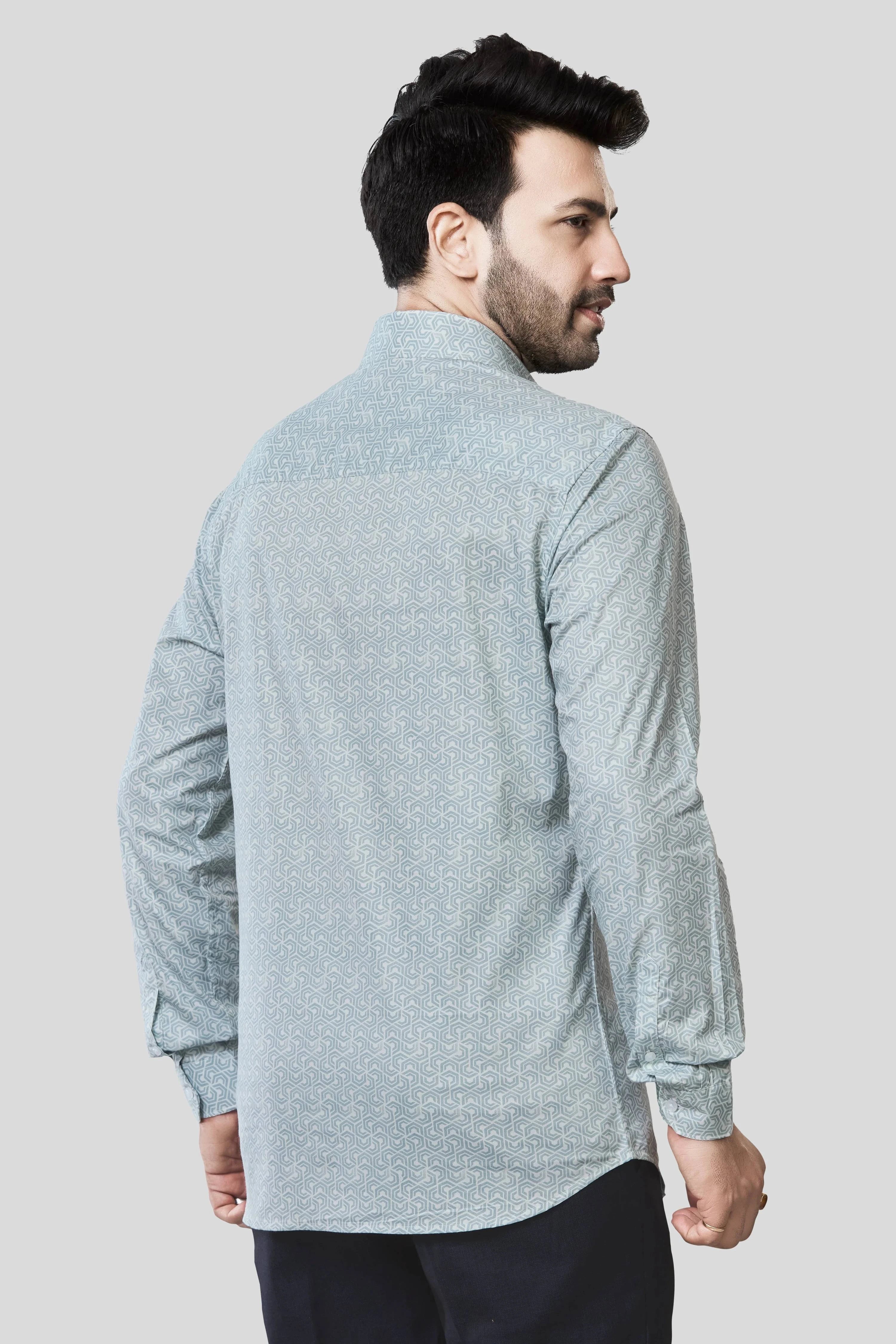 Jonesburg Men's Printed Slim Fit Formal Shirt