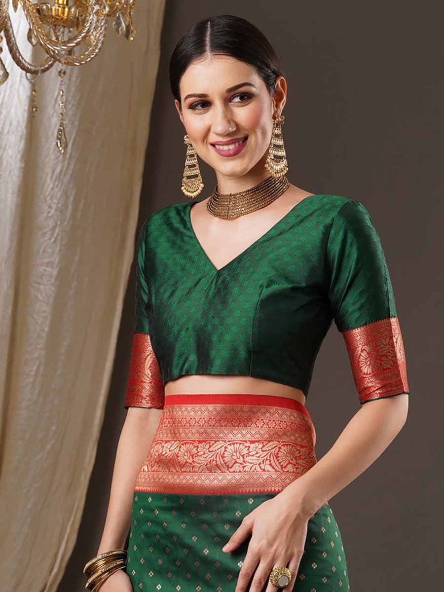 Anouk Zari Silk Blend Banarasi Saree - Distacart