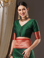 Thumbnail for Anouk Zari Silk Blend Banarasi Saree - Distacart