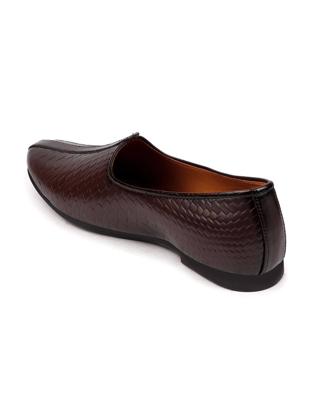 FAUSTO Men Brown Leather Mojaris