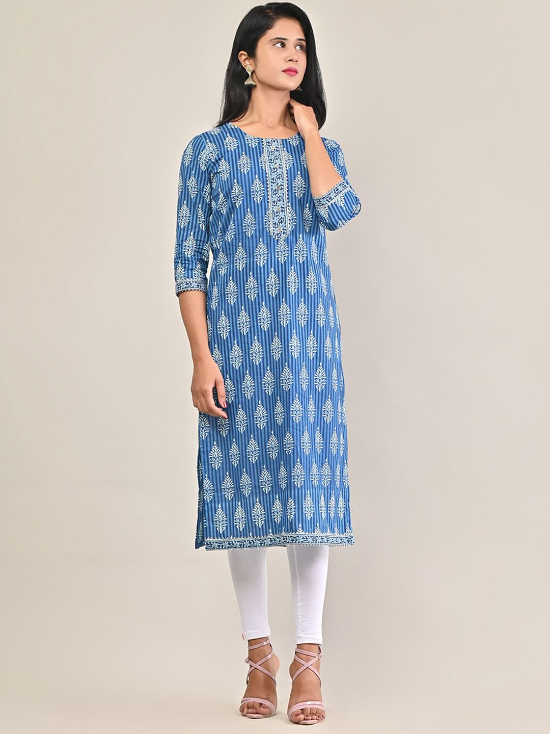 Swasti Printed Cotton Straight Kurta - Distacart