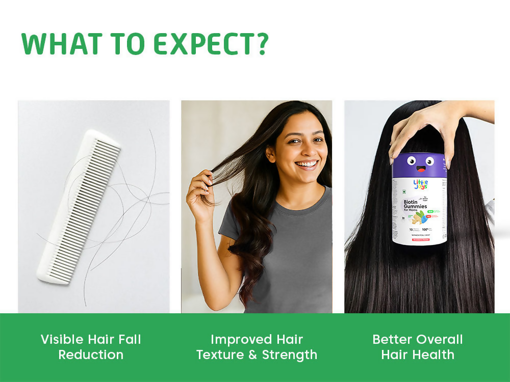 Little Joys Biotin Hair Gummies Strawberry Flavor For Moms