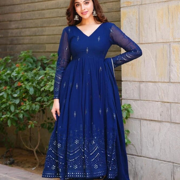 Yash Enterprise Whispering Breeze Georgette Embroidered Suit Set