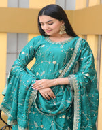 Thumbnail for Yash Enterprise Alluring Bottle Green Embroidery Work Readymade Salwar Suit