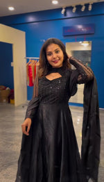 Thumbnail for Yash Enterprise Black Jimmy Su Embriodery Paty Wear Suit Set