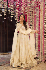 Thumbnail for Yash Enterprise Cream Georgette Embroidery Paert Wear Suit Set