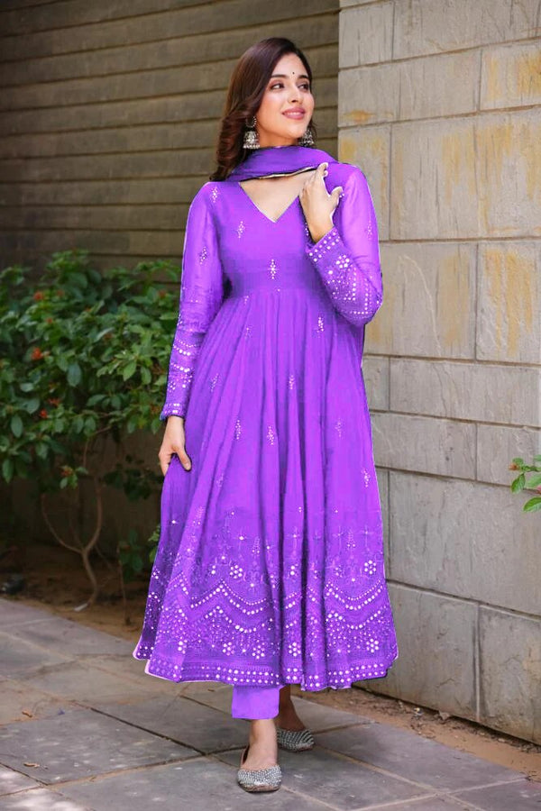 Yash Enterprise Whispering Breeze Georgette Embroidered Suit Set