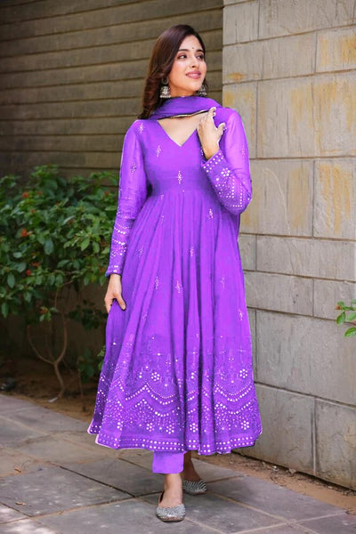 Yash Enterprise Whispering Breeze Georgette Embroidered Suit Set