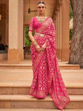 Anouk Ethnic Motifs Woven Design Brasso Banarasi Saree - Distacart