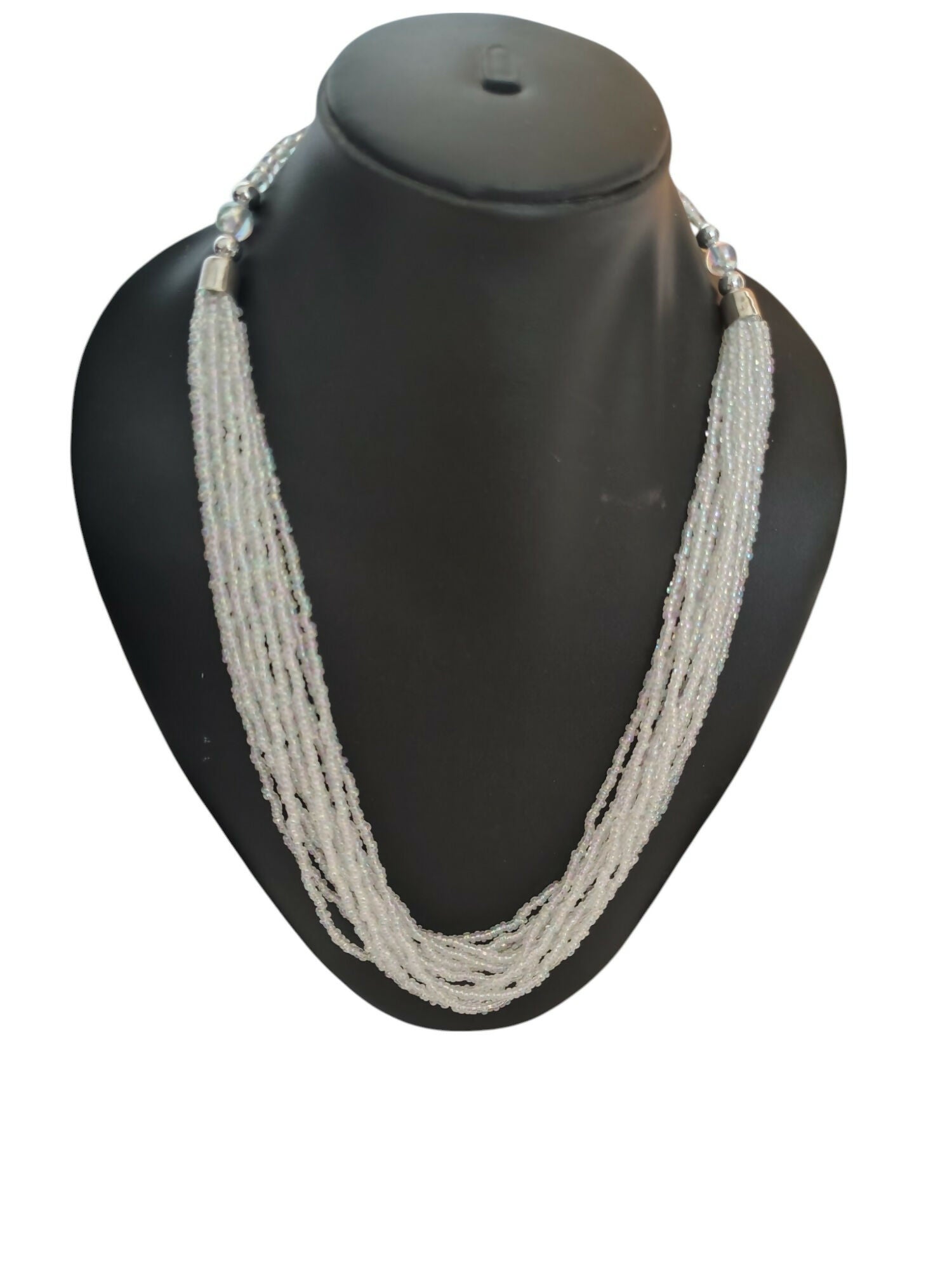 Inhanns Bloom Handmade Beaded Only Necklace - 12 Layers - Ivory - Distacart