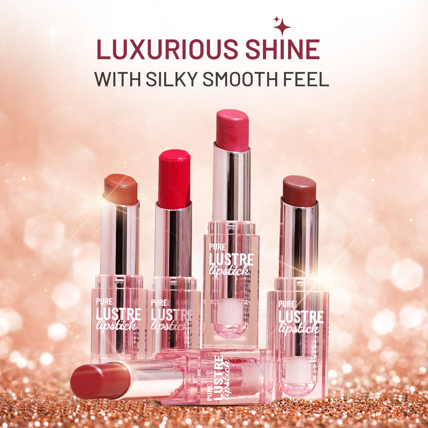 Swiss Beauty High Shine Finish Smooth Glide Pure Lustre Lipstick - 4 It's Bare - Distacart