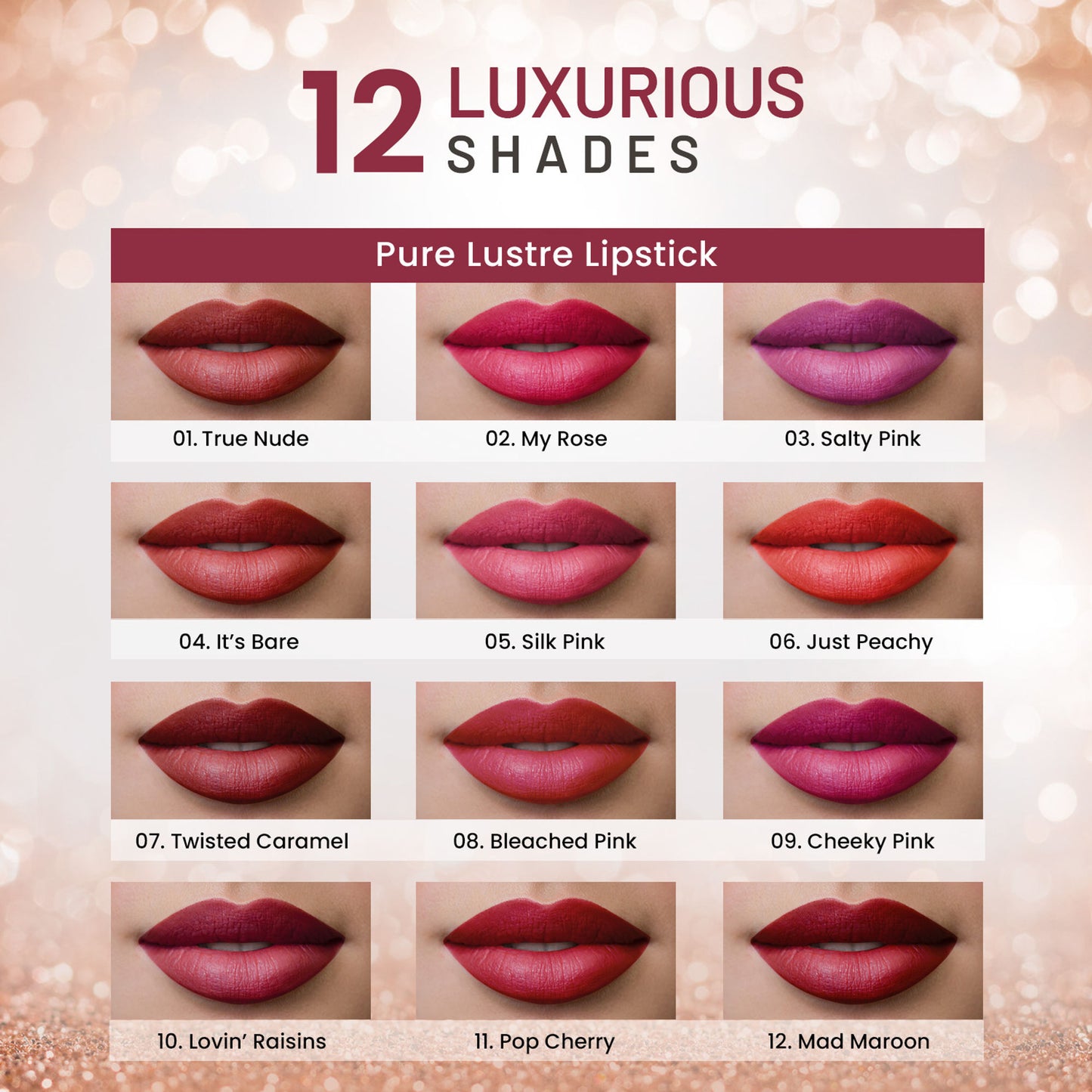Swiss Beauty High Shine Finish Smooth Glide Pure Lustre Lipstick - 4 It's Bare - Distacart