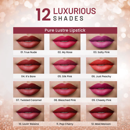 Swiss Beauty High Shine Finish Smooth Glide Pure Lustre Lipstick - 4 It's Bare - Distacart