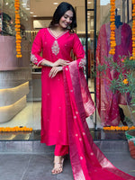 Thumbnail for Kalini Regular Kurta with Trousers & With Dupatta - Distacart