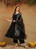 Thumbnail for Kalini Rpund Neck Thread Work Anarkali Kurta with Palazzos & Dupatta