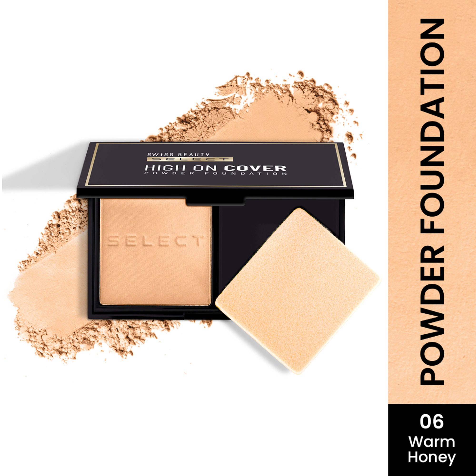 Swiss Beauty Select High On Cover Powder Foundation - 6 Warm Honey