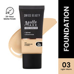 Thumbnail for Swiss Beauty Matte Maxx Cover Foundation with Hyaluronic Acid & Vitamin E - 3 Light Warm