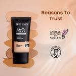 Thumbnail for Swiss Beauty Matte Maxx Cover Foundation with Hyaluronic Acid & Vitamin E - 3 Light Warm - Distacart