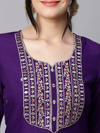 Thumbnail for Kalini Floral Embroidered Regular Kurta With Trousers & Dupatta - Distacart