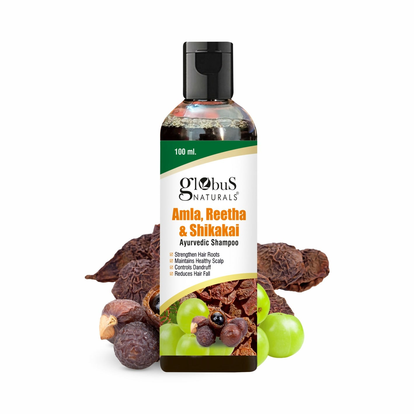 Globus Naturals Amla Reetha Shikakai Shampoo - Distacart