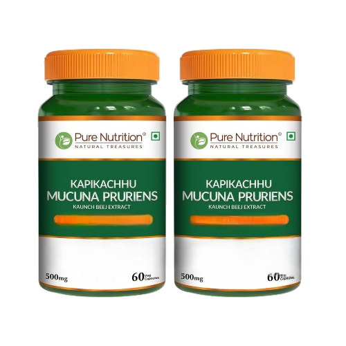 Pure Nutrition Kapikacchu Mucuna Pruriens (Kaunch Beej Extract), 500mg, Veg Capsules
