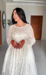 Thumbnail for Yash Enterprise White Faux Blooming Party Wear Embrodery Suit Set