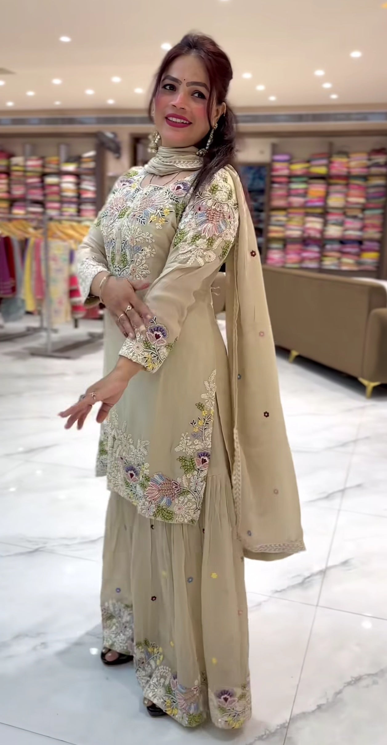 Yash Enterprise Pista Crep Silk Party Wear Embriodery Paty Wear Suit Set