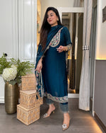 Thumbnail for Yash Enterprise Rama Chinon Silk Embroidery Party Wear Suit Set