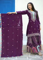Thumbnail for Yash Enterprise New Designer Embroidered Chinon With Sequence Maroon Readymade Salwar Suit