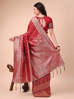 Thumbnail for Astita Lichi Silk Red Saree