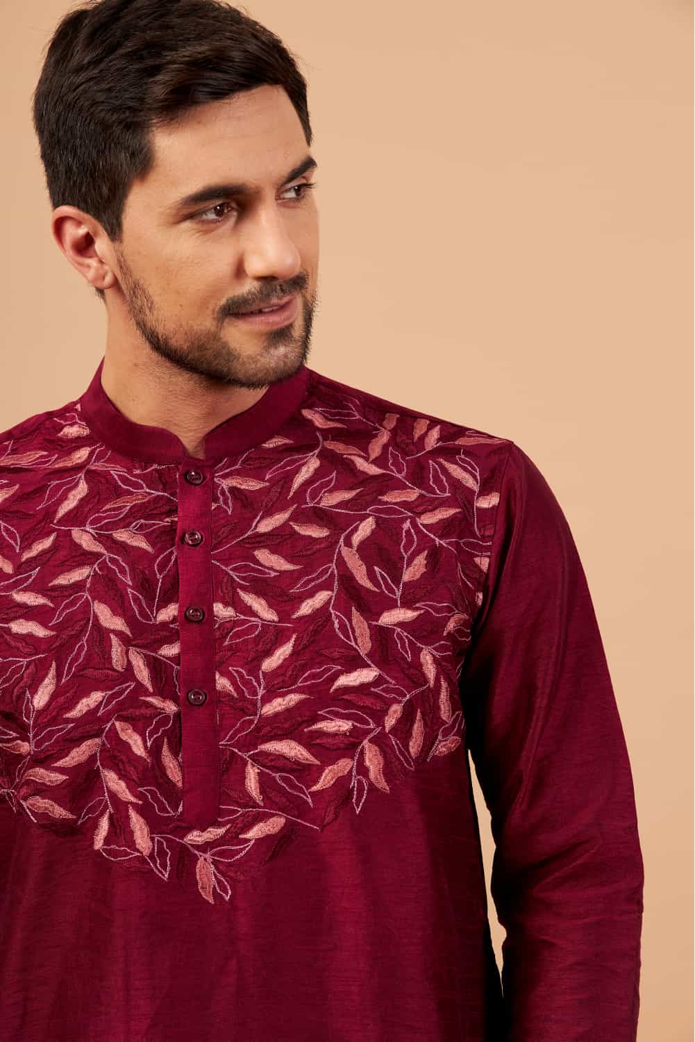 Leaf Motif Kurta by Hilo Design - Distacart