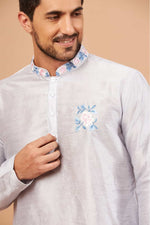 Thumbnail for Manatee Basik Kurta Cadet Grey Coloured by Hilo Design