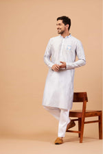 Thumbnail for Manatee Basik Kurta Cadet Grey Coloured by Hilo Design