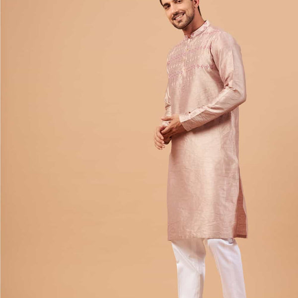 Florne Floral Geometric Embroidered Kurta by Hilo Design - Distacart